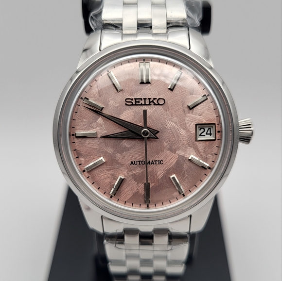 New 33mm SeikoMod Automatic Watch Pink Shonbun Style Dial - Picture 1 of 10